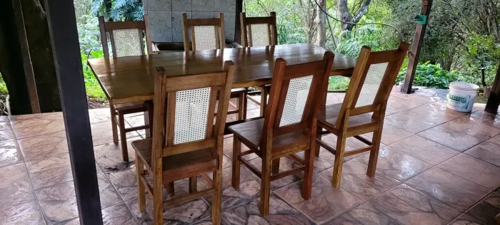 Mesa rústica com 6 cadeiras PROMOÇÃO