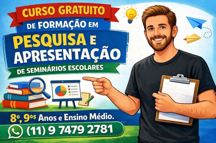 Curso Gratuito de Formação em Pesquisa e Apresentação de Seminários Escolares