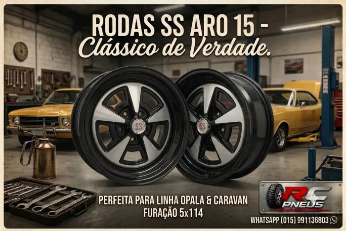 Jogo de rodas aro 14 e 15 Opala SS okm nas caixas