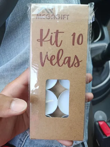 Kit com 10 Velas Decorativas / Rechaud em Suporte de Alumínio (Novo)
