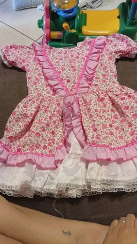 Vestido Festa Junina Infantil Tam 4 Caipira Florzinha