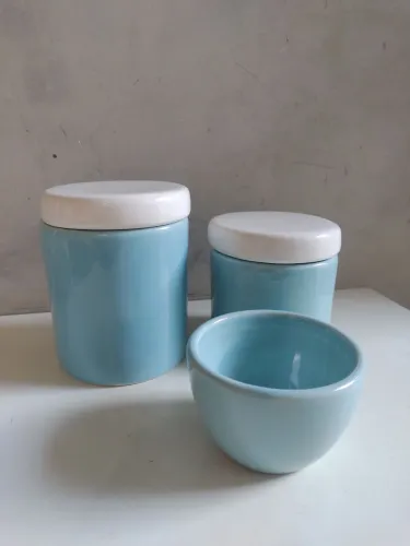 Kit de higiene porcelana azul bebê 