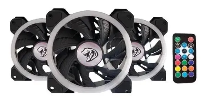Kit 3 Cooler Fan Snake Rgb C/ Controle Wpc Imp