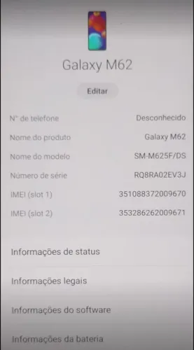 Celular Samsung Galaxy M62 128gigas