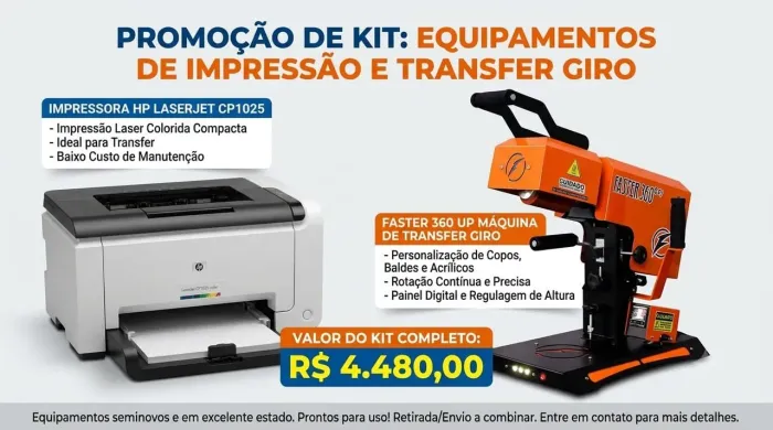 Máquina de transfer e impressora a laser colorida