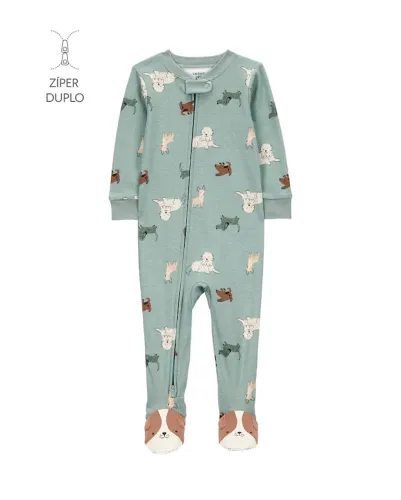 Macacão Pijama Carter's com Pé de Bichinho - 6-9 Meses, com etiqueta.