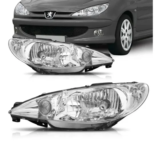 Par Farol Peugeot 206 2000 Ate 2010 Cromado Foco Duplo ORIGINAL R$ 550,00
