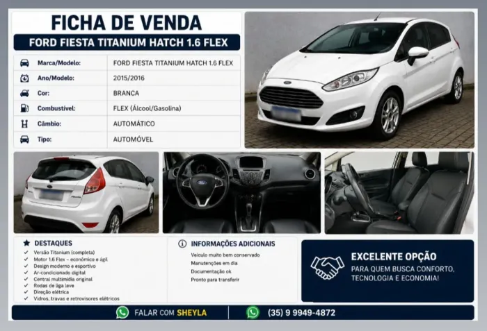 Ford Fiesta Tit./tit.plus 1.6 16V Flex Aut. 2016
