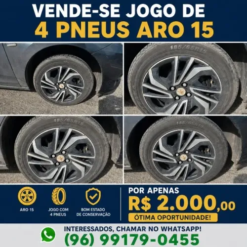 Pneus, aro e calota 15"