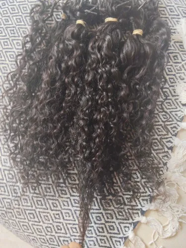 Cabelo cacheado caipira humano 55 cm