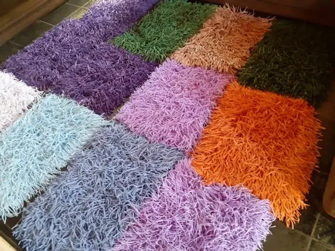 tapete peludo espaguete lycra 40 x 70