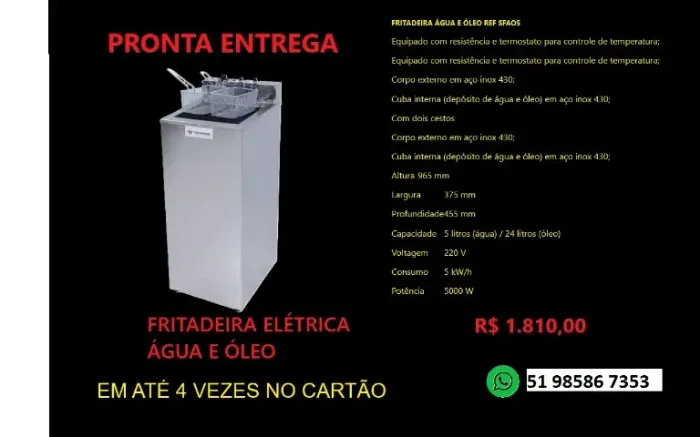 Fritadeira água e óleo