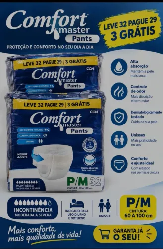 2 Fraudas Adulta P/M 32 unidades cada.