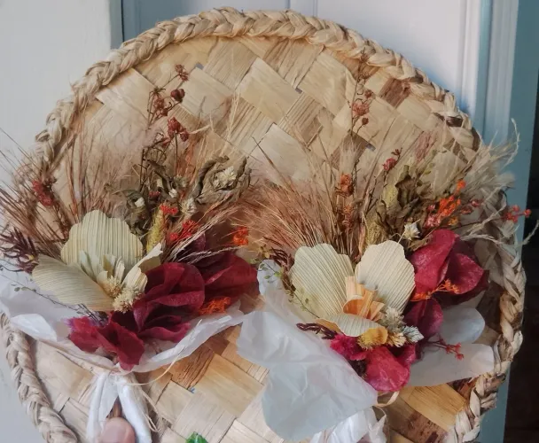 Topo para bolo flores Bougainville secas