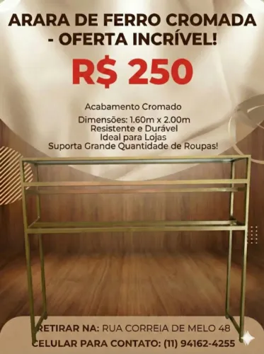 Arara de Ferro Cromada