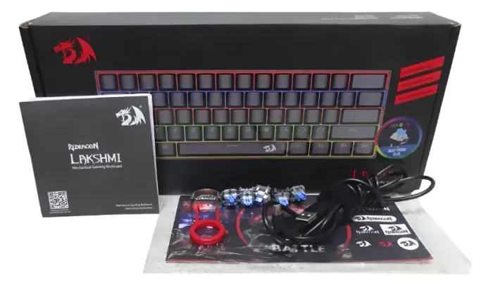 TECLADO MECÂNICO GAMER REDRAGON LAKSHMI K606R - SWITCH MARROM (BROWN) | NOVO | ABNT2