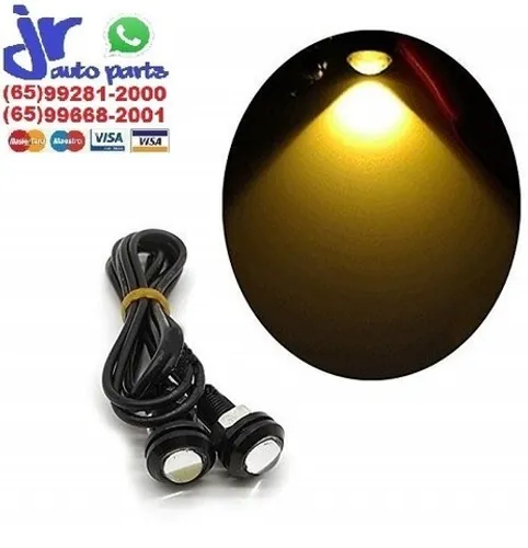 Par luz Led 10w Drl Farol Eagle Eye Amarelo Âmbar