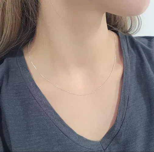 Colar feminino fino de prata 925 legítima 