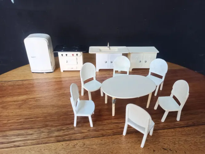 MINI MÓVEIS CASA BONECA DOLL HOUSE METALMA IND. PAULISTA METALÚRGICA MATARAZZO ANOS 60.