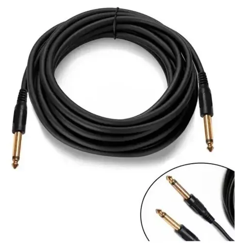 Cabo De Audio P10 Mono X P10 Mono Gold 3 Mts Guitarra Arduino Automação COD-CP739