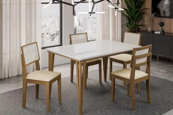 Mesa Safira com 4 cadeiras Safira - ENTREGA RÁPIDA