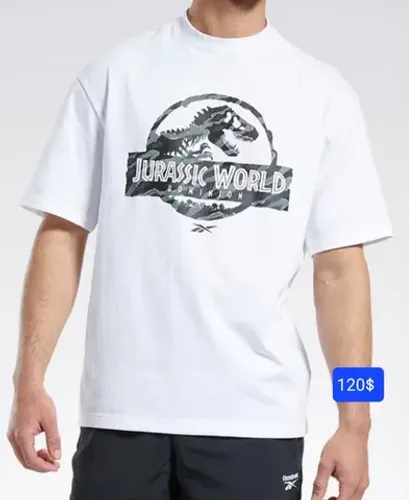 Camisa plus size GG G1 e G2 da Reebok Jurassic World original 