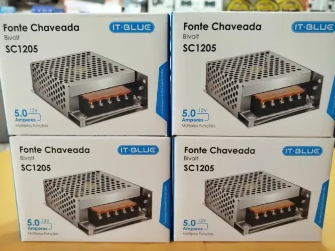 Fonte chaveada 12v 5A amperes bivolt It Blue (Distribuidora Jk Eletrônicos)