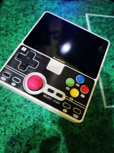 Vídeo game portátil Powkiddy Rgb20 Preto e Branco roda Ps1 Snes Psp