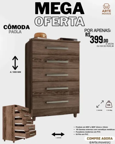 MEGA OFERTA - CÔMODA PAOLA