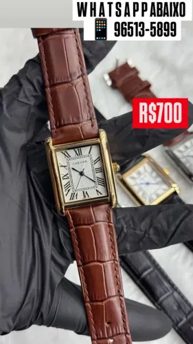 Relógio CARTIER SANTOS PULSEIRA DE COURO 22 MM