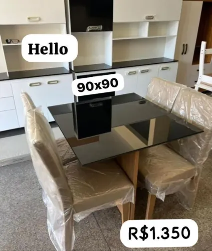 mesa de jantar de vidro