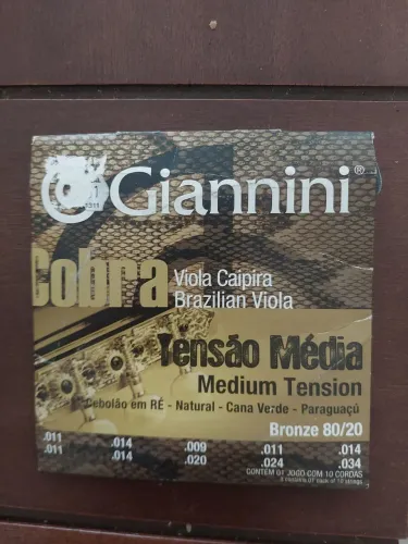 Encordoamento cobra viola tensão media cebolao Re Giannini