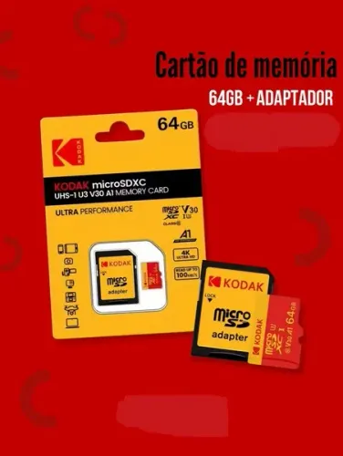 artão de Memória Micro SD KODAK 64GB - Para Celular, PC, Câmera,etc, Novo,Lacrado