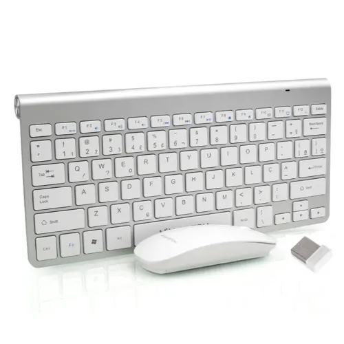 Kit Teclado e Mouse Sem Fio, Wireless 2.4Ghz, Ultra Fino, Branco - H'Maston em São Luís ma