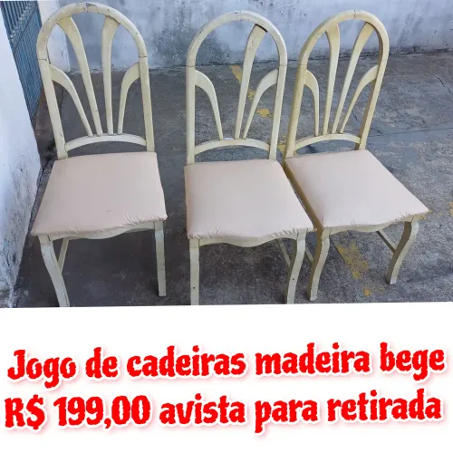 Jogo de cadeiras bege