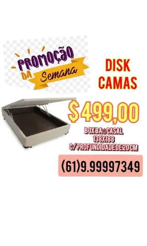 Cama Box Casal 138x188 com 20cm de Profundidade - R$499,00