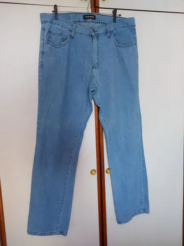 Calça Jeans Masculina Team Work Tam 52 - Tradicional (Azul Claro)