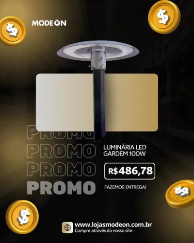 Luminaria garden para jardim e praças 100w