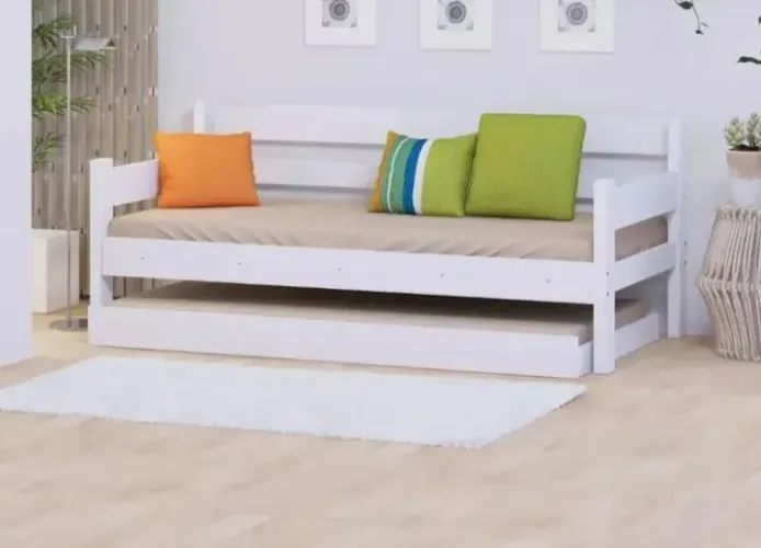 Cama de solteiro com auxiliar 