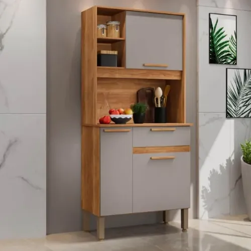 Armário Cozinha Lia 3Pts Cinamomo.Off White Salleto - Entrega Rápida!