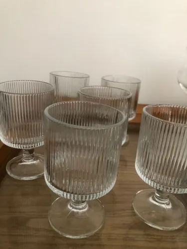 Conjunto de Taças de Vidro Caneladas