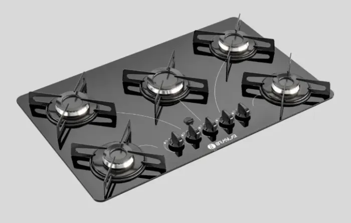Cooktop a Gás 5 Bocas Braslar Pop - Pronta Entrega