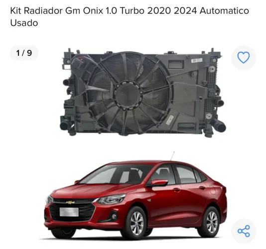 Kit Radiador GM Onix 1.0 Turbo 2020-2024 Automático