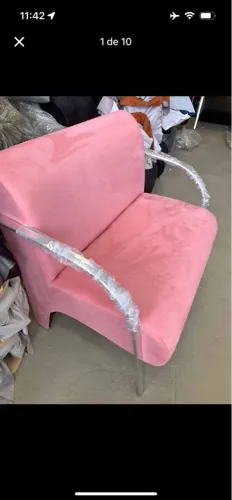 pague na entrega, namoradeira bela dois lugares.Poltrona Rosa Elegante com Braços em Aço