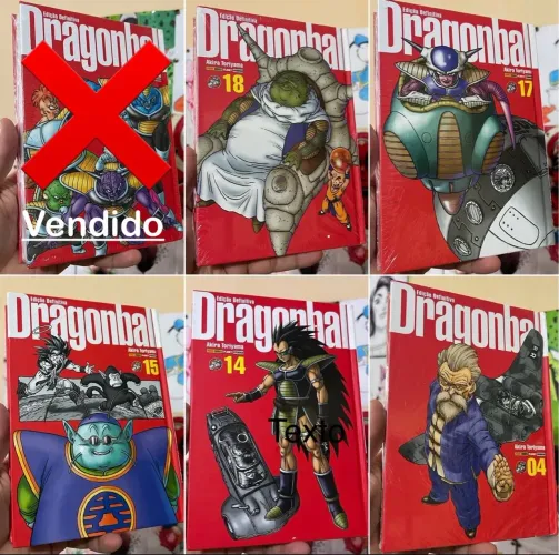 Dragon ball edição definitiva capa dura vol.: 04, 14, 15, 17 e 18