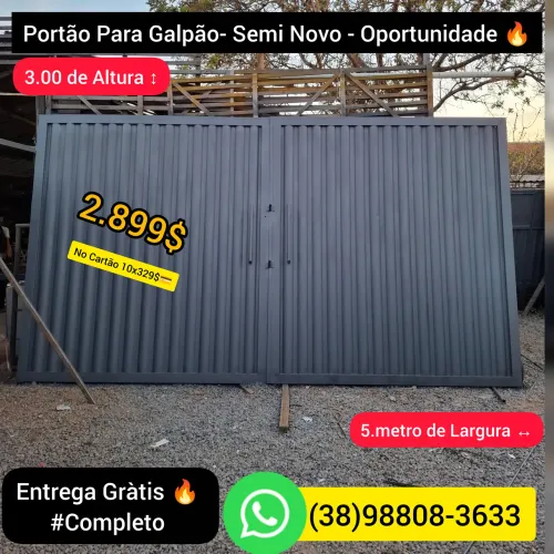 Portão Para Galpão , Semi Novo Completo!