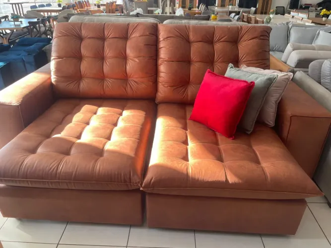 Sofa retratil e reclinável molas ensacadas em corvin