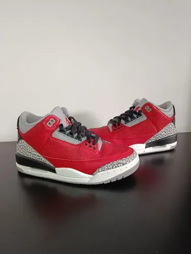 tênis nike air jordan 3 red cement vermelho tam 36