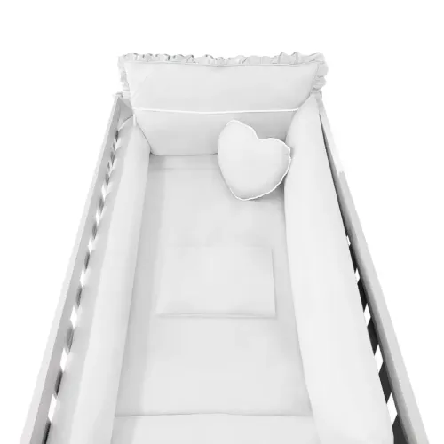 Kit berço branco clássico + trocador de bebê branco impermeável