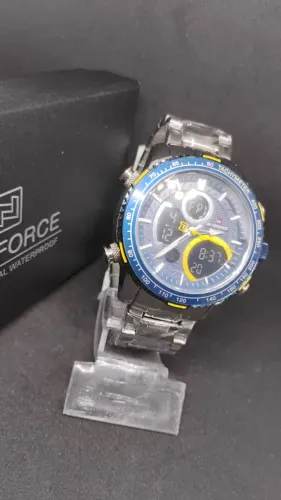 RELÓGIO MASCULINO NAVIFORCE NF9182 - PULSEIRA EM AÇO - PRATA - NOVO